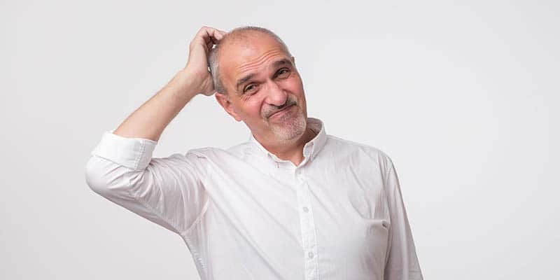 dad or grand father looking confused