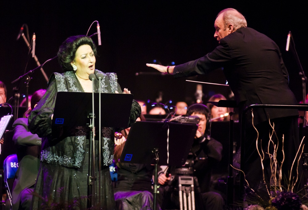 montserrat caballé on stage singing