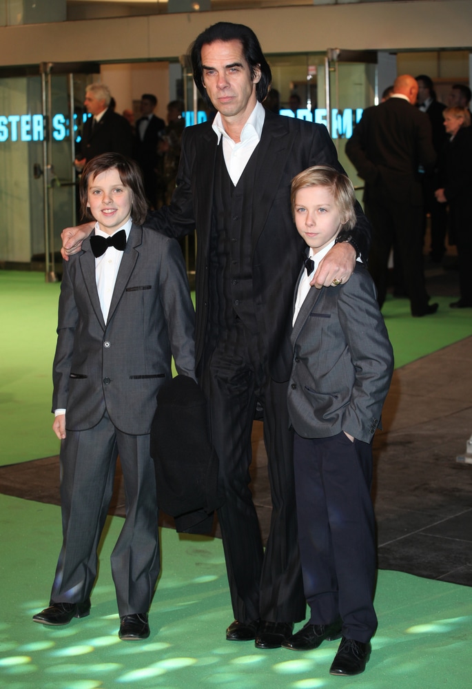 nick cave nick cave with his two sons arriving at an event