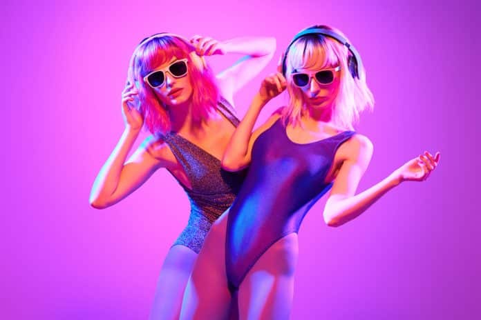 best 80s music videos two women dressed in neon